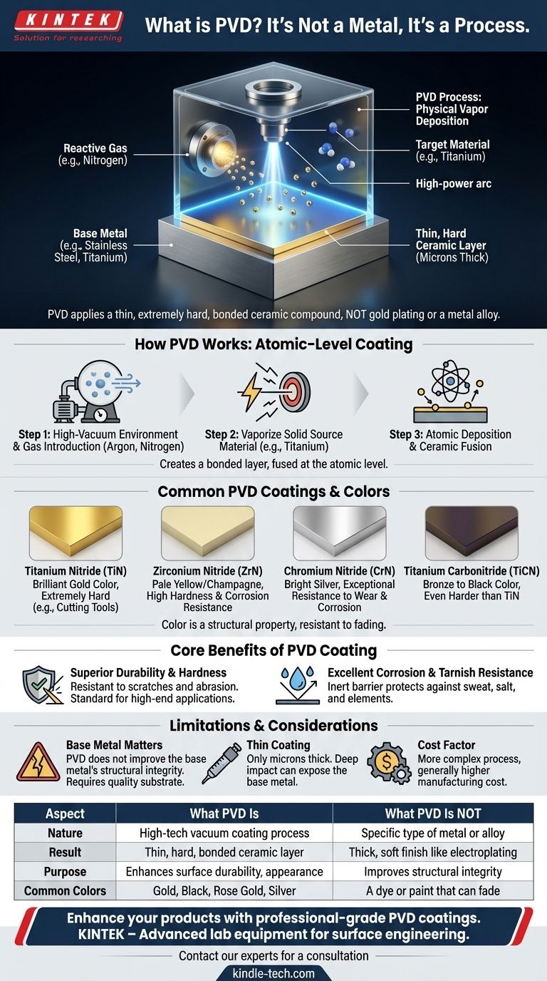 PVD는 어떤 종류의 금속인가요? PVD는 금속이 아닌 첨단 코팅 공정입니다. 시각적 가이드