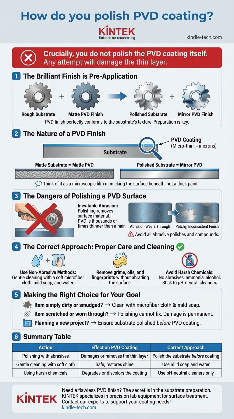 PVD 코팅을 광택 처리하는 방법은 무엇인가요? 코팅 자체를 절대 광택 처리해서는 안 되는 이유 시각적 가이드
