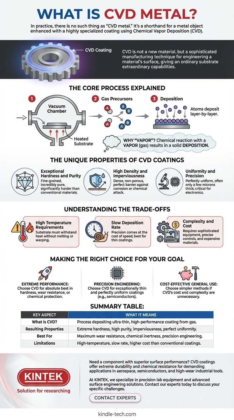 ¿Qué es el metal CVD? La verdad sobre los recubrimientos superficiales de alto rendimiento Guía Visual