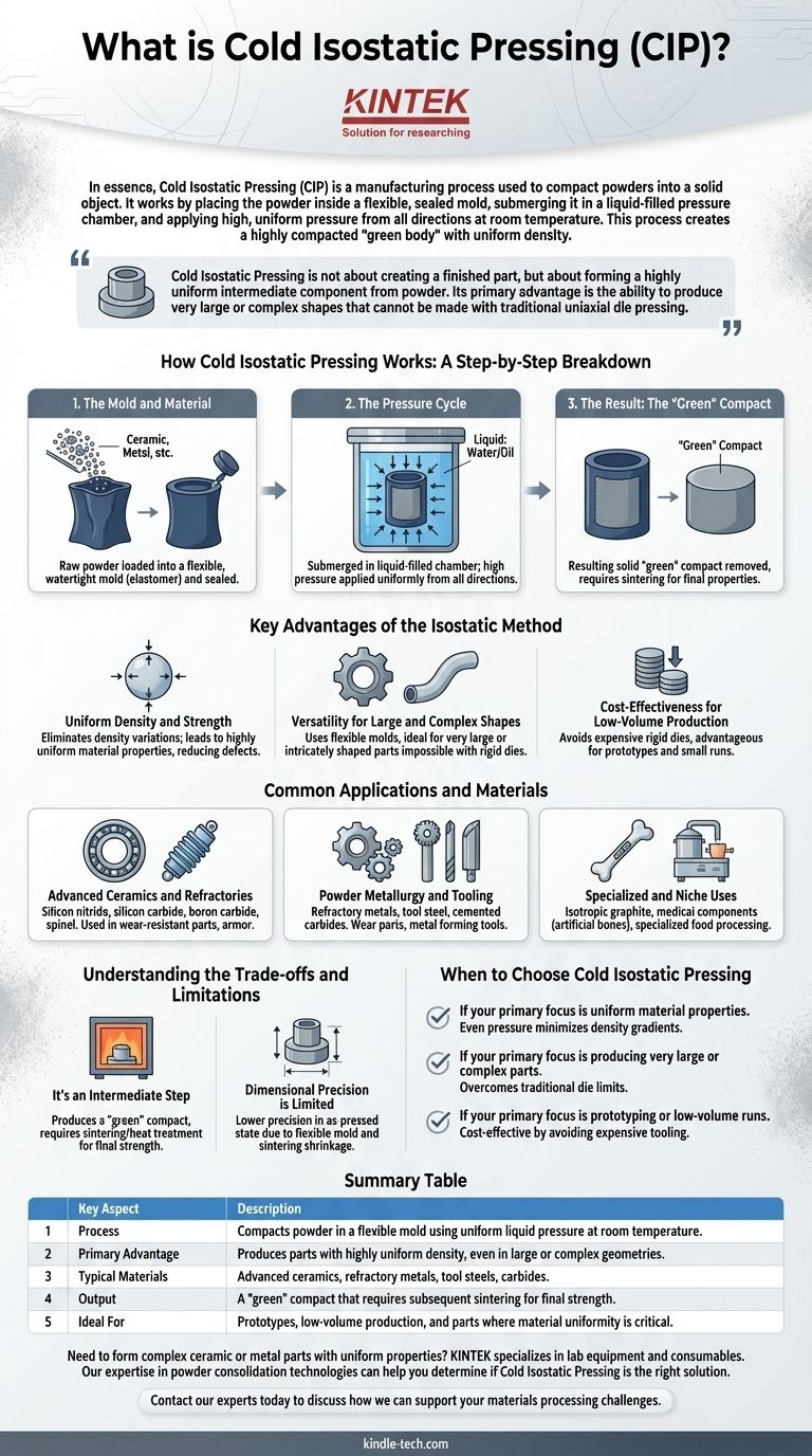 Что такое холодное изостатическое прессование? Достижение равномерной плотности для сложных деталей Визуальное руководство