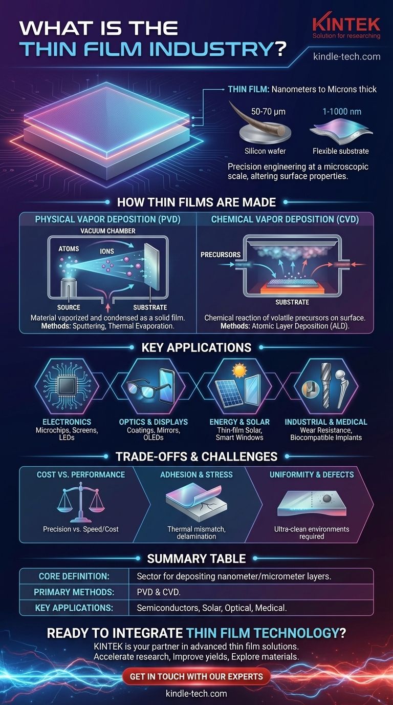 O que é a indústria de filmes finos? A Fundação da Eletrônica, Óptica e Energia Moderna Guia Visual