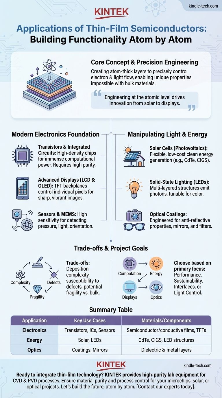 박막 반도체의 응용 분야는 무엇인가요? 마이크로칩부터 태양 에너지까지 시각적 가이드