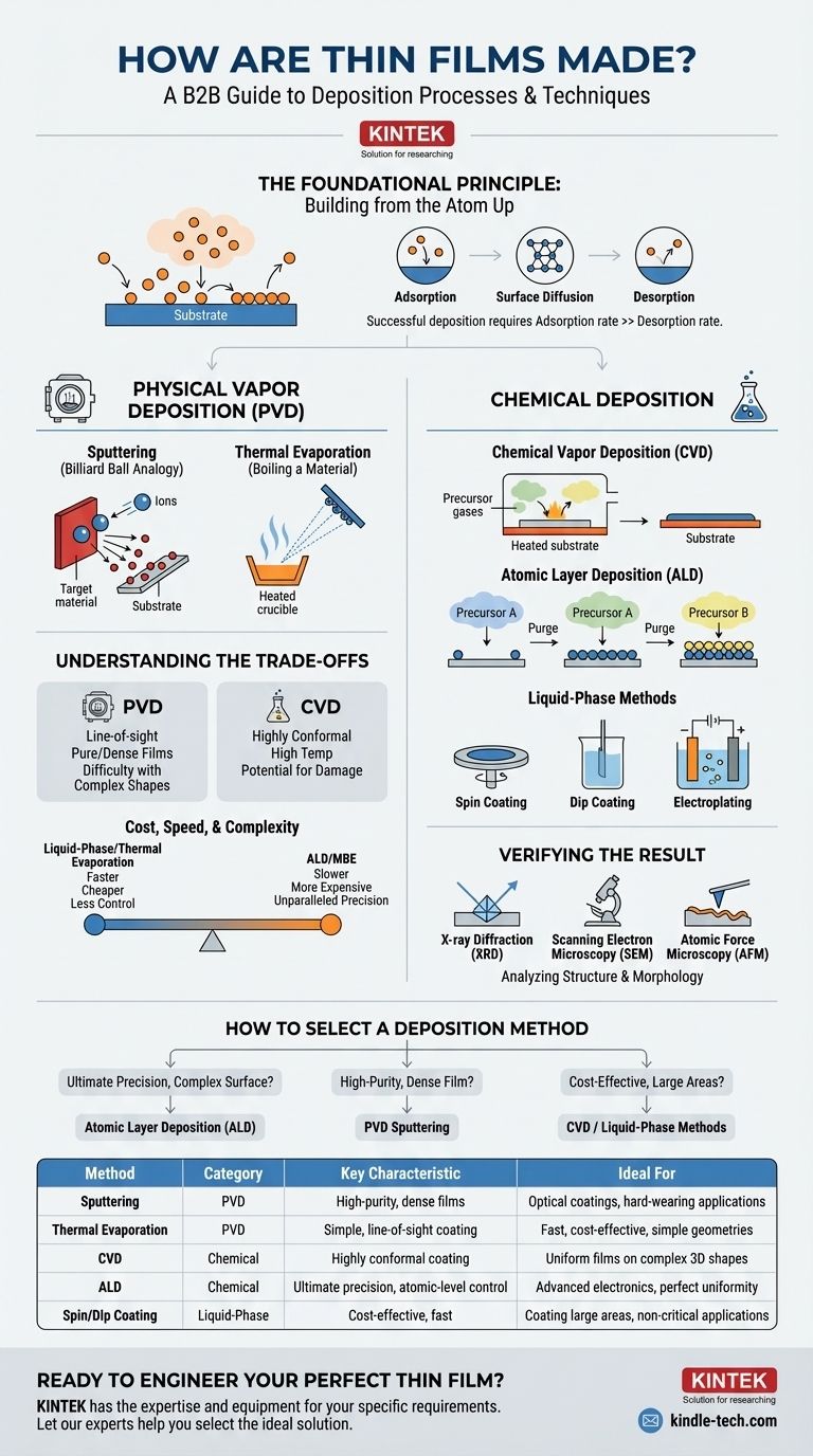 Как изготавливаются тонкие пленки? Руководство по методам осаждения PVD, CVD и ALD Визуальное руководство