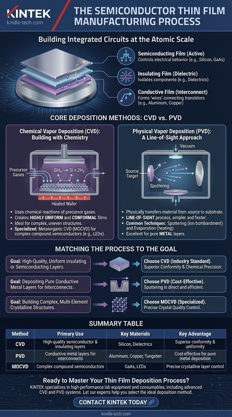 ¿Cuál es el proceso de fabricación de películas delgadas de semiconductores? Una guía sobre la deposición por CVD y PVD Guía Visual