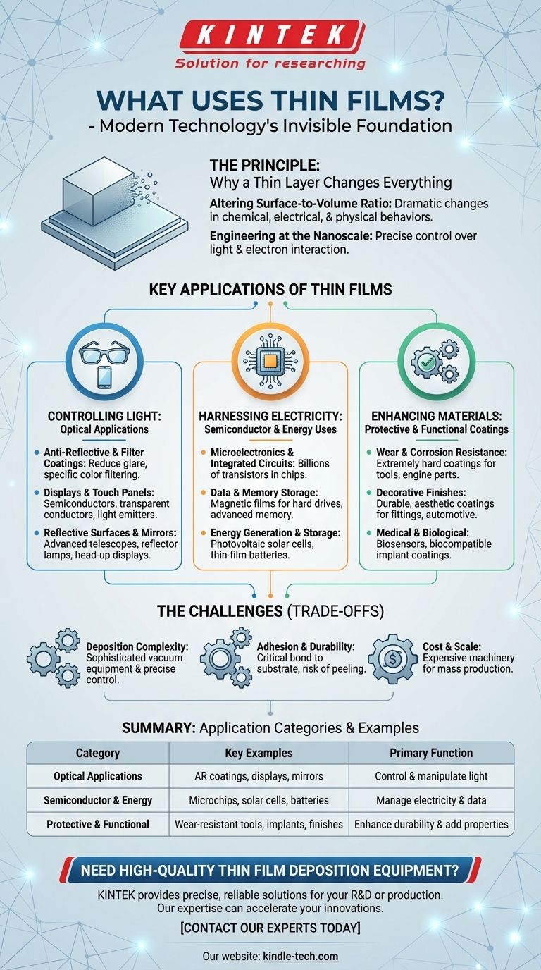 박막은 어디에 사용될까요? 현대 기기를 움직이는 보이지 않는 기술의 힘을 발견하세요 시각적 가이드