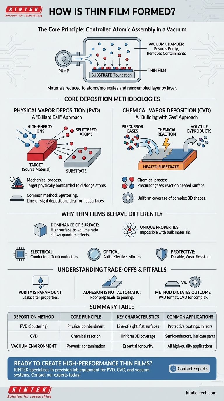 박막은 어떻게 형성되는가? PVD 및 CVD 증착 방법에 대한 안내서 시각적 가이드