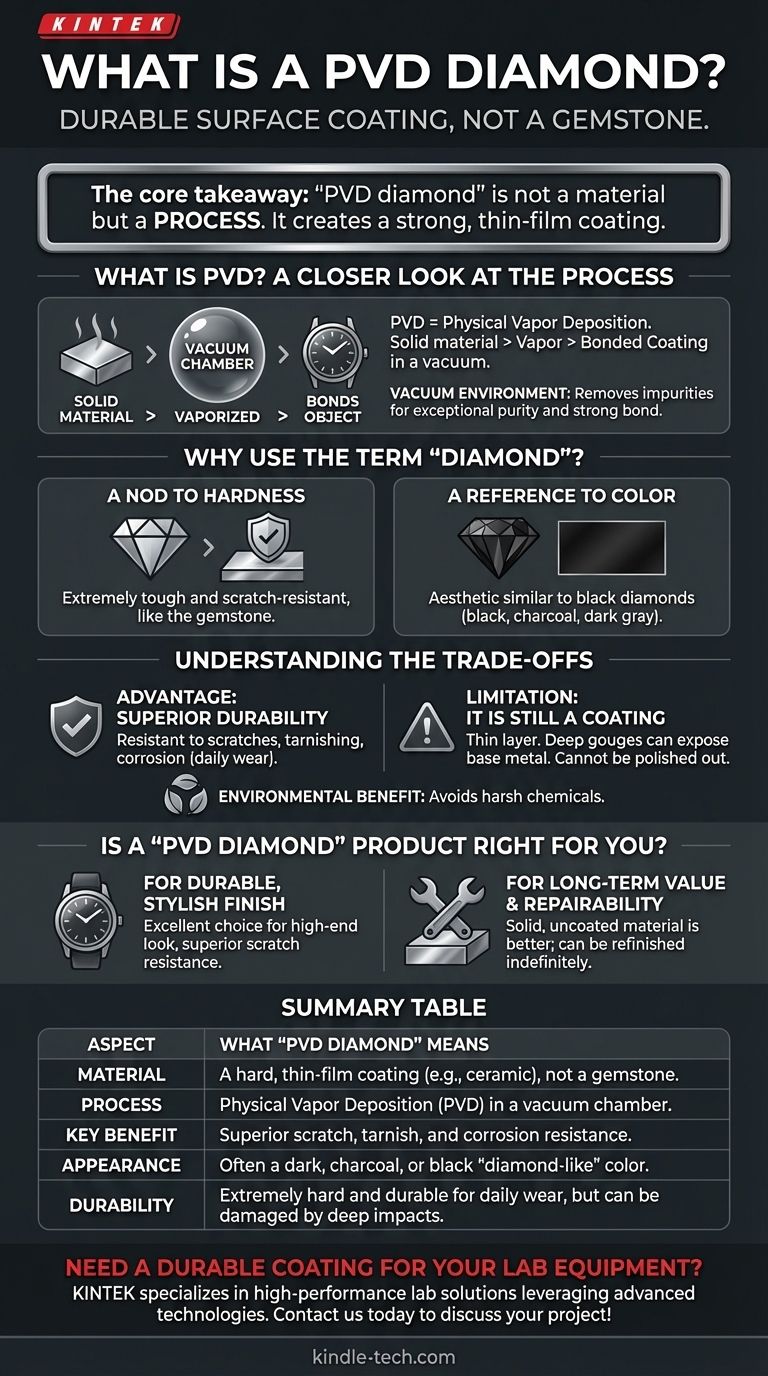 ما هو "ألماس PVD"؟ دليل للطلاء المتين الشبيه بالألماس دليل مرئي