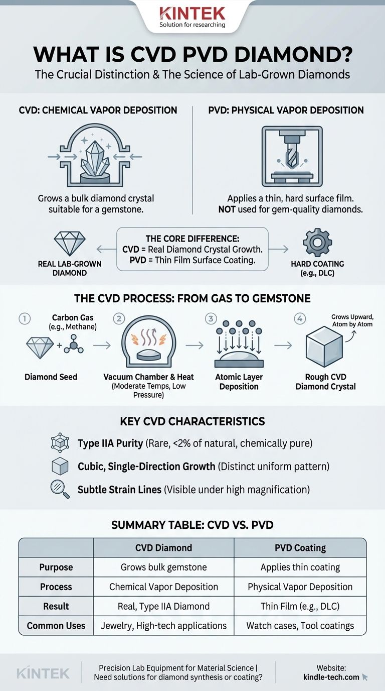 ما هو الماس CVD PVD؟ دليل للماس المزروع في المختبر والطلاءات السطحية دليل مرئي