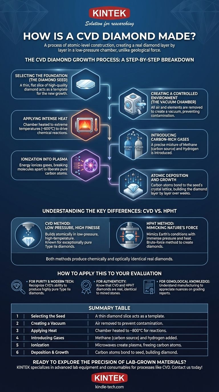 How is a CVD diamond made? Discover the High-Tech Process of Growing a Diamond Atom by Atom Visual Guide