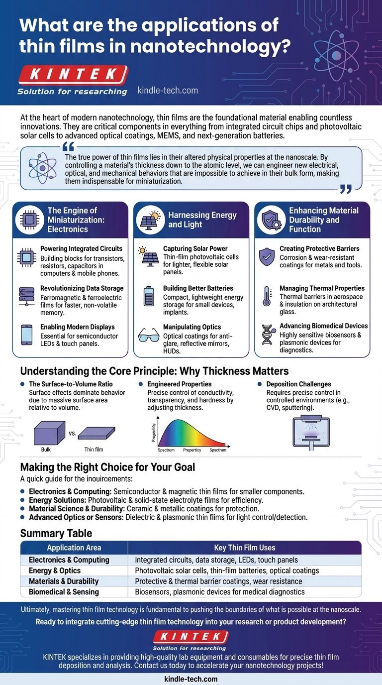 나노기술에서 박막의 응용 분야는 무엇인가요? 전자, 에너지 및 첨단 소재 동력화 시각적 가이드
