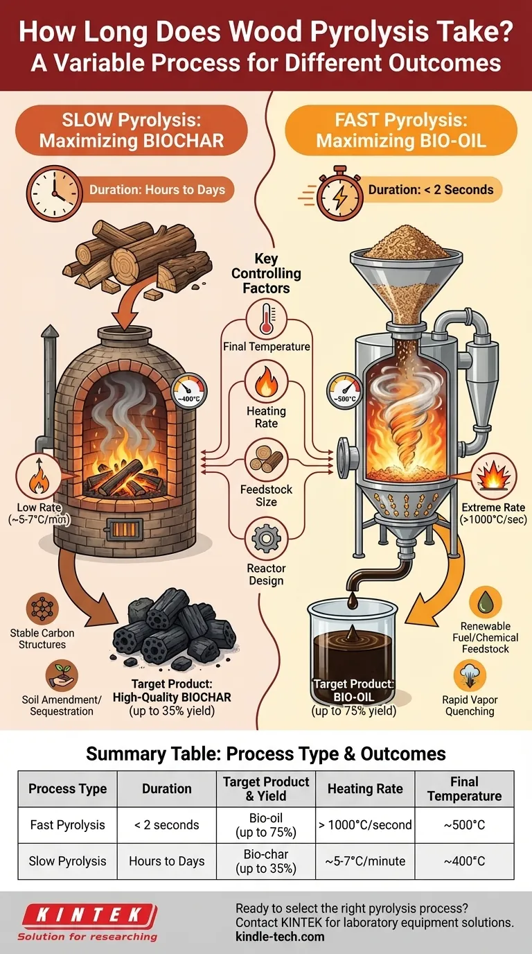 Wie lange dauert die Holzpyrolyse? Von Sekunden bis zu Tagen für Biokohle, Bioöl oder Synthesegas Visuelle Anleitung