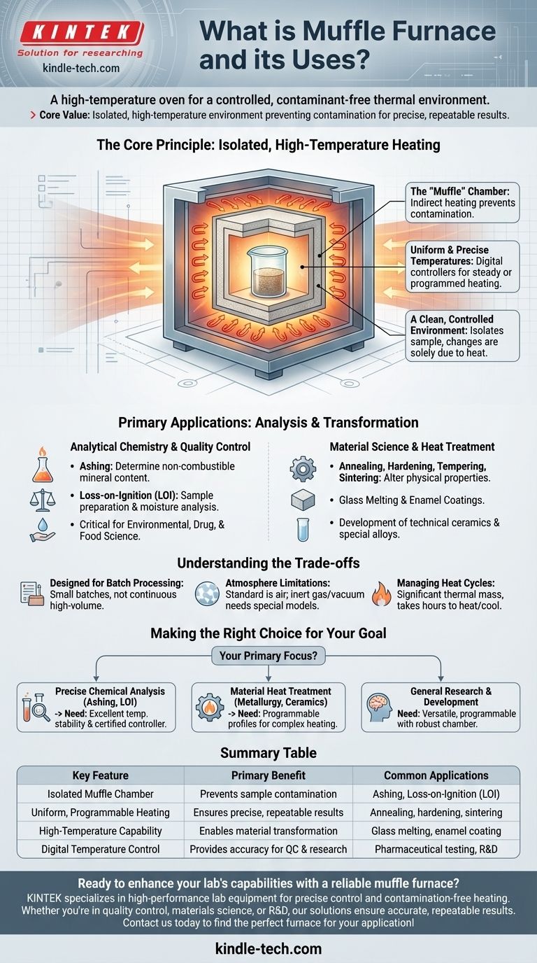 What is a muffle furnace and its uses? Achieve Contamination-Free High-Temperature Processing Visual Guide
