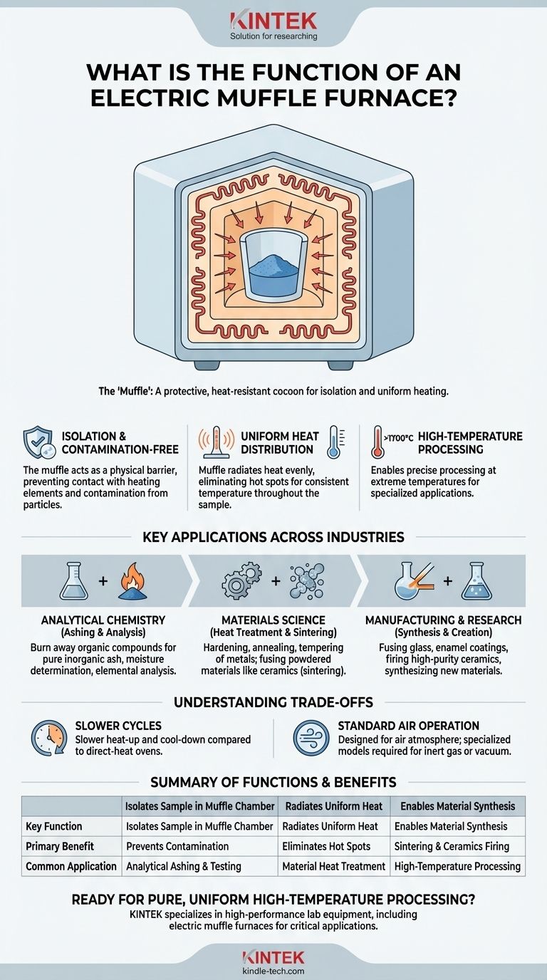 Quelle est la fonction d'un four à moufle électrique ? Obtenir un traitement pur et uniforme à haute température Guide Visuel