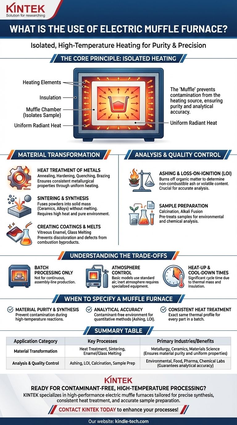 电马弗炉的用途是什么？实现纯净、高温处理 图解指南