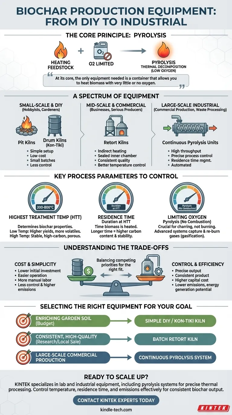 바이오차를 만드는 데 어떤 장비가 필요합니까? DIY 가마부터 산업용 반응기까지 시각적 가이드