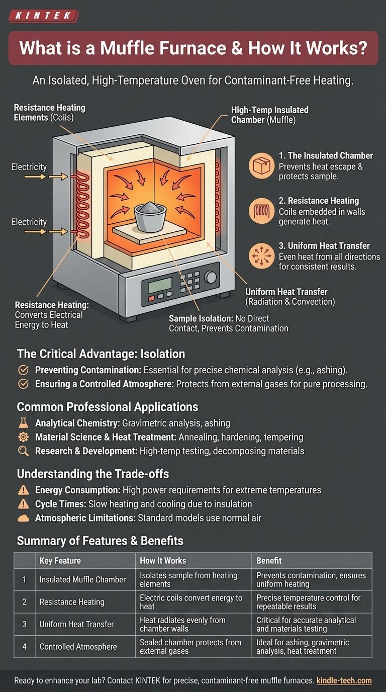 What is a muffle furnace and how does it work? Achieve Clean, High-Temperature Heating for Your Lab Visual Guide