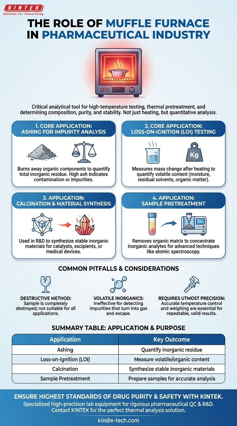 Quelle est l'utilisation du four à moufle dans l'industrie pharmaceutique ? Assurez la pureté des médicaments grâce à une analyse précise à haute température Guide Visuel