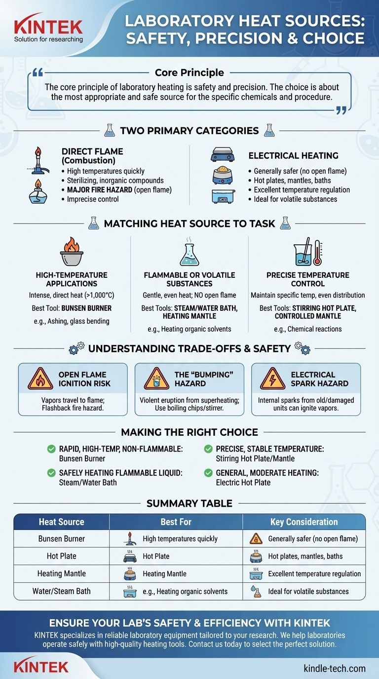 Was wird im Labor als Wärmequelle verwendet? Wählen Sie das richtige Werkzeug für sicheres und präzises Erhitzen Visuelle Anleitung