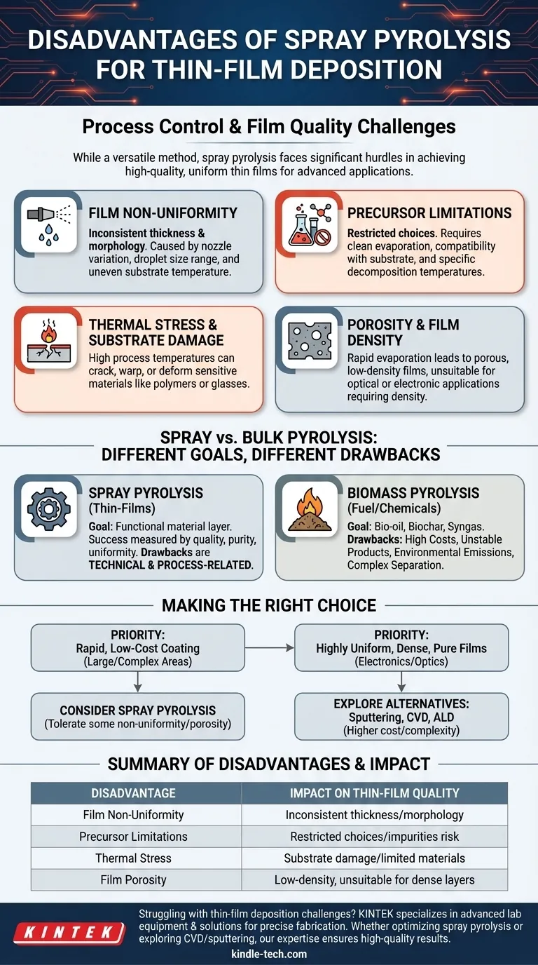 스프레이 열분해의 단점은 무엇인가요? 박막 품질을 위한 주요 과제 시각적 가이드