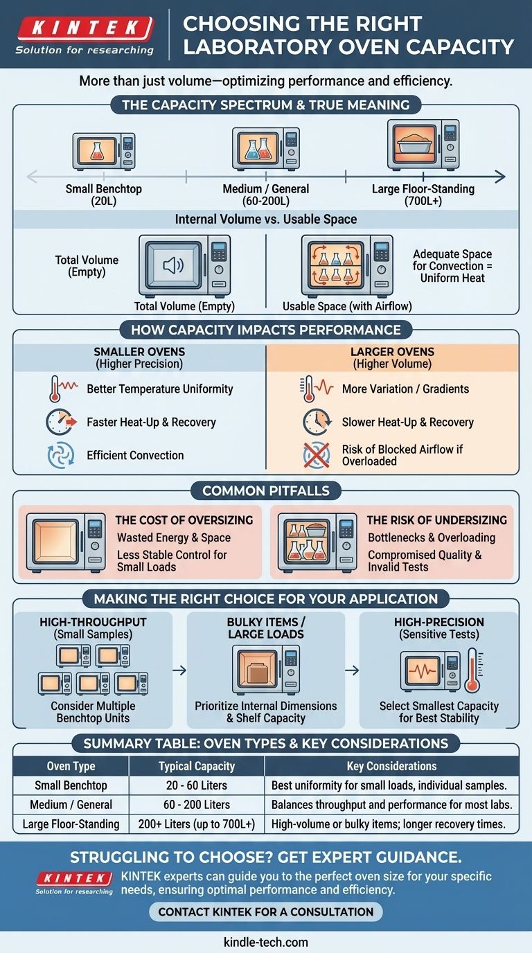 Qual è la capacità di un forno da laboratorio? Come scegliere la dimensione giusta per le esigenze del tuo laboratorio Guida Visiva