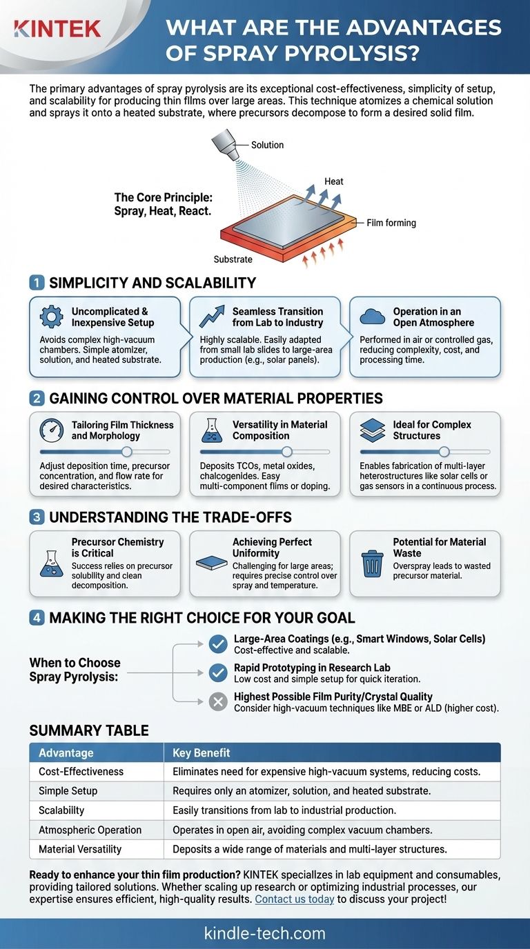 스프레이 열분해의 장점은 무엇인가요? 비용 효율적이고 확장 가능한 박막 생산 달성 시각적 가이드