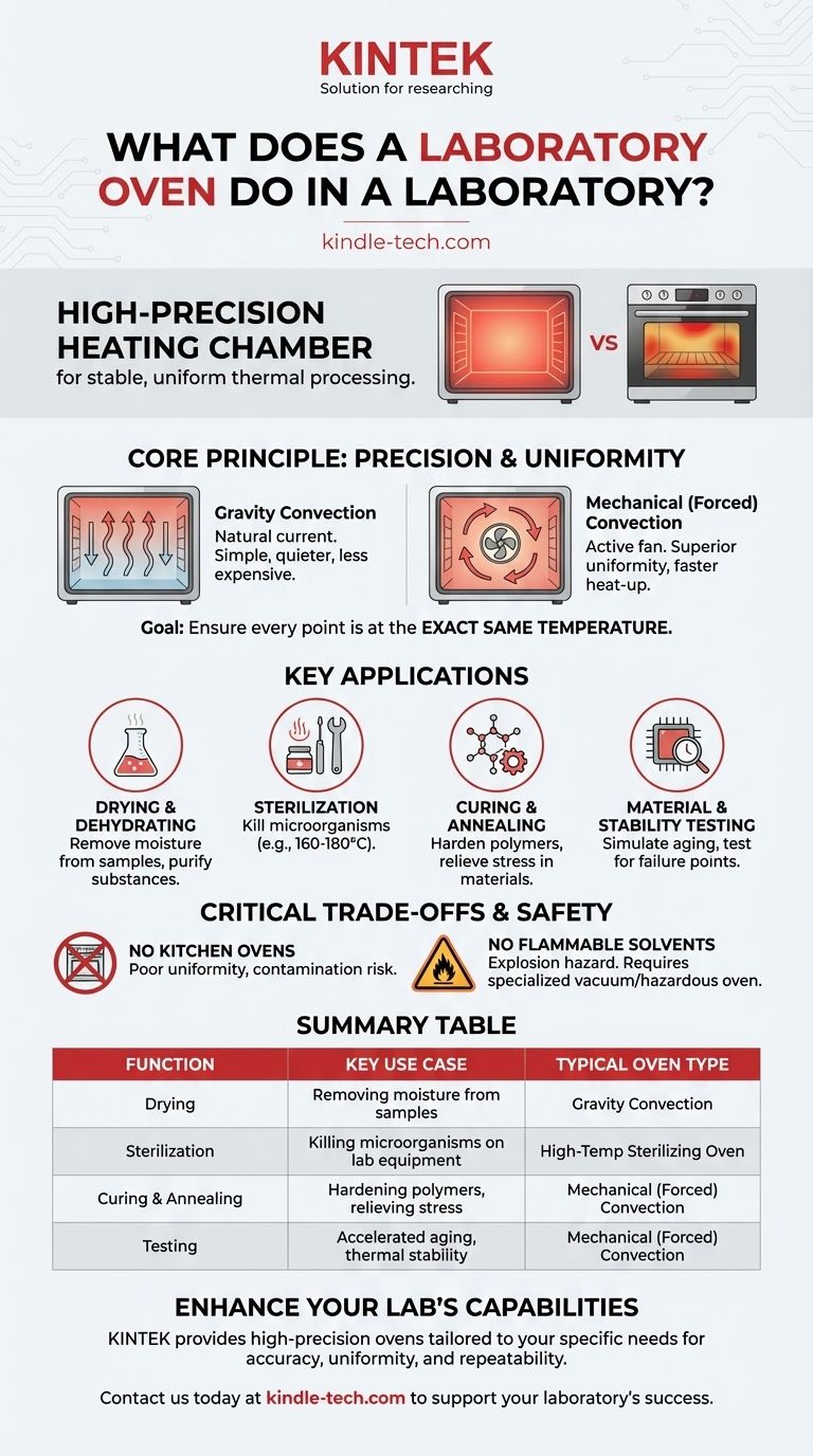 Что делает лабораторная печь в лаборатории? Обеспечьте точную термическую обработку для вашей лаборатории Визуальное руководство