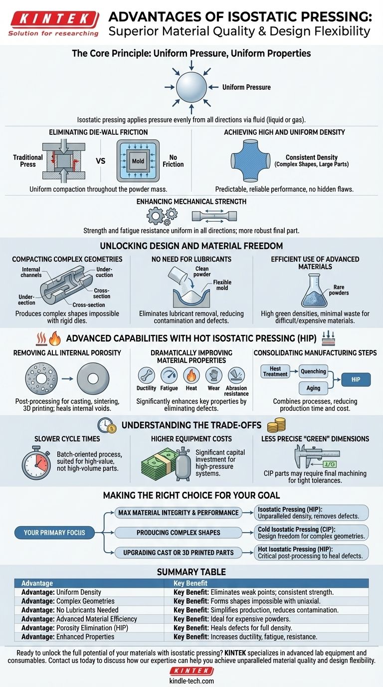 Quels sont les avantages du pressage isostatique ? Obtenir une intégrité matérielle supérieure et une liberté de conception Guide Visuel