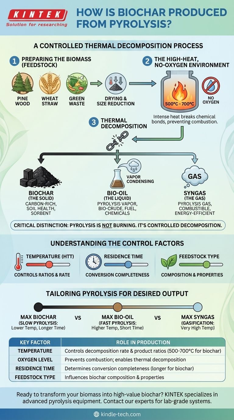 Como o biocarvão é produzido a partir da pirólise? Transforme Biomassa em Carvão Rico em Carbono Valioso Guia Visual