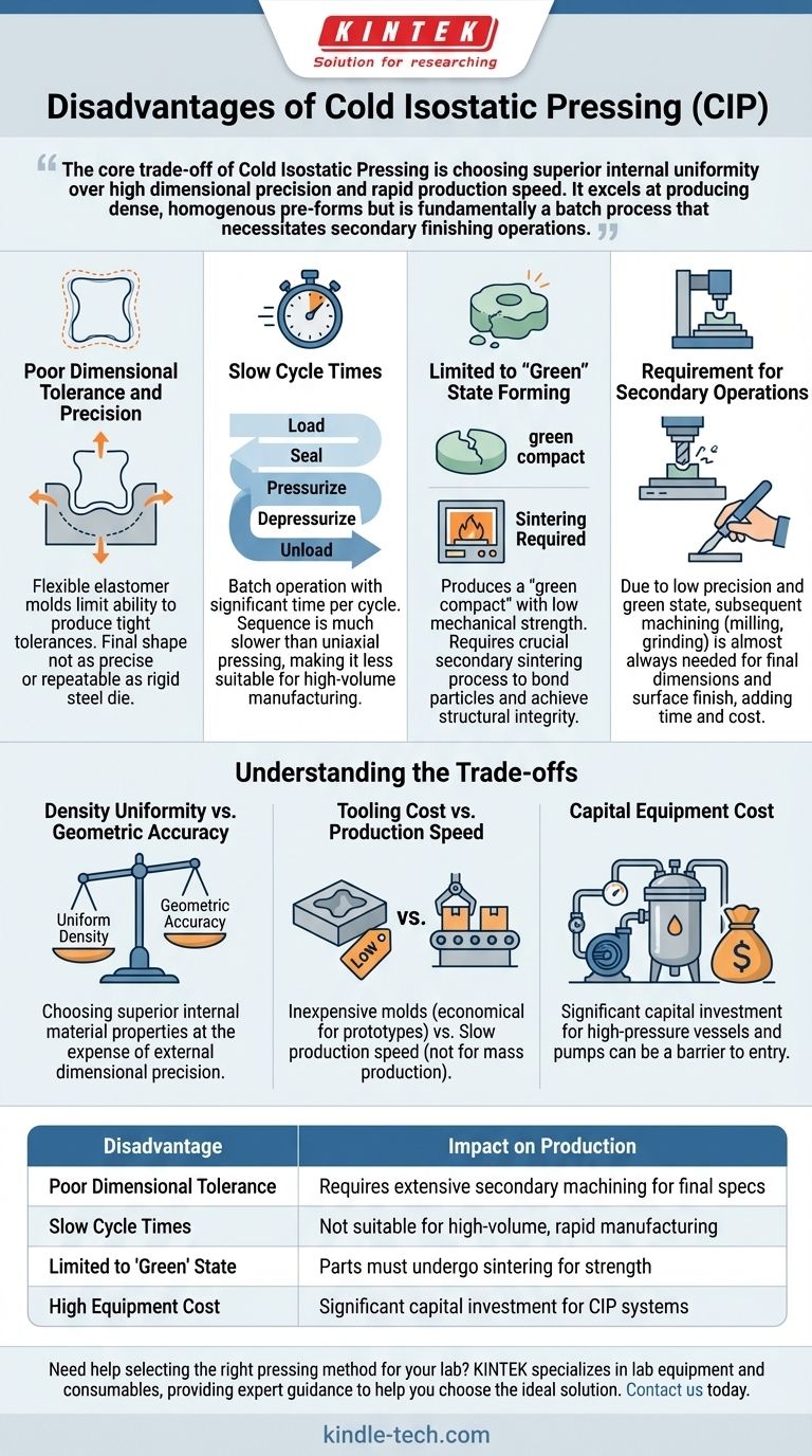 What are the disadvantages of cold isostatic pressing? Key Limitations in Dimensional Accuracy & Speed Visual Guide