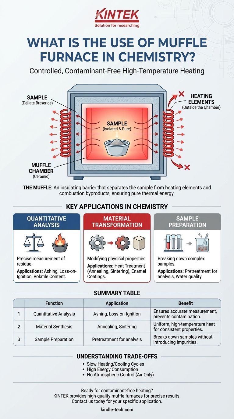What is the use of muffle furnace in chemistry? Achieve Contaminant-Free Heating for Accurate Analysis Visual Guide
