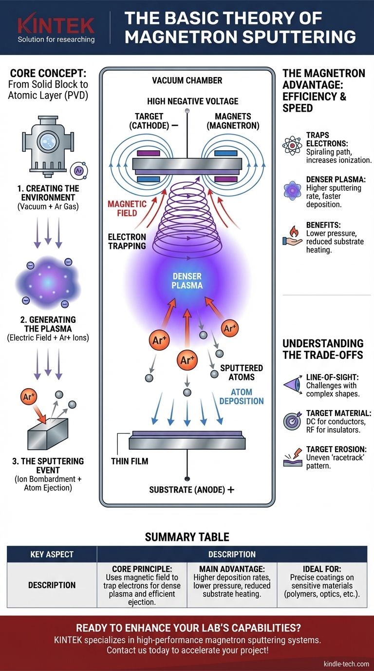 マグネトロンスパッタリングの基本理論とは何ですか？研究室で優れた薄膜堆積を実現しましょう ビジュアルガイド