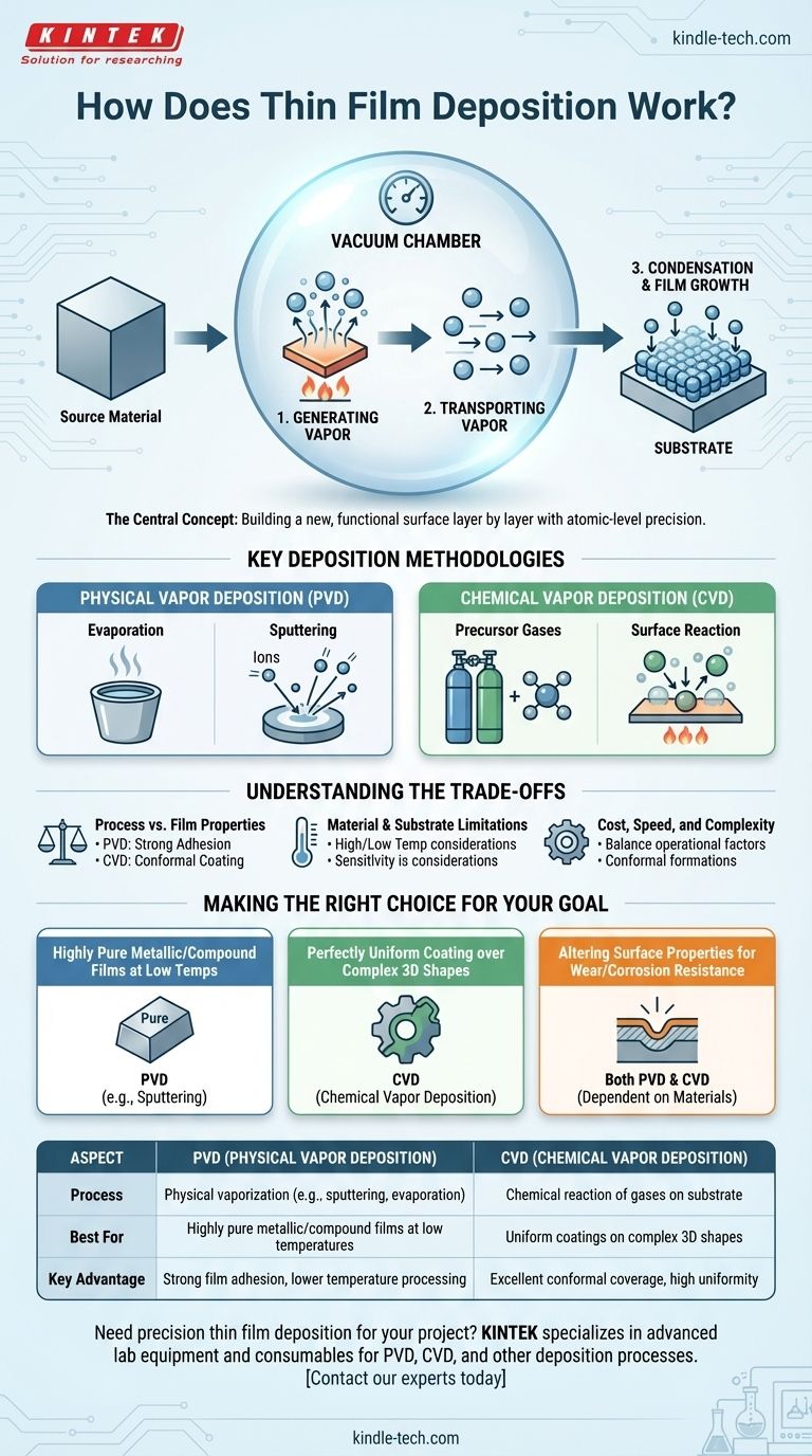 ¿Cómo funciona la deposición de película delgada? Una guía de los procesos de recubrimiento PVD y CVD Guía Visual