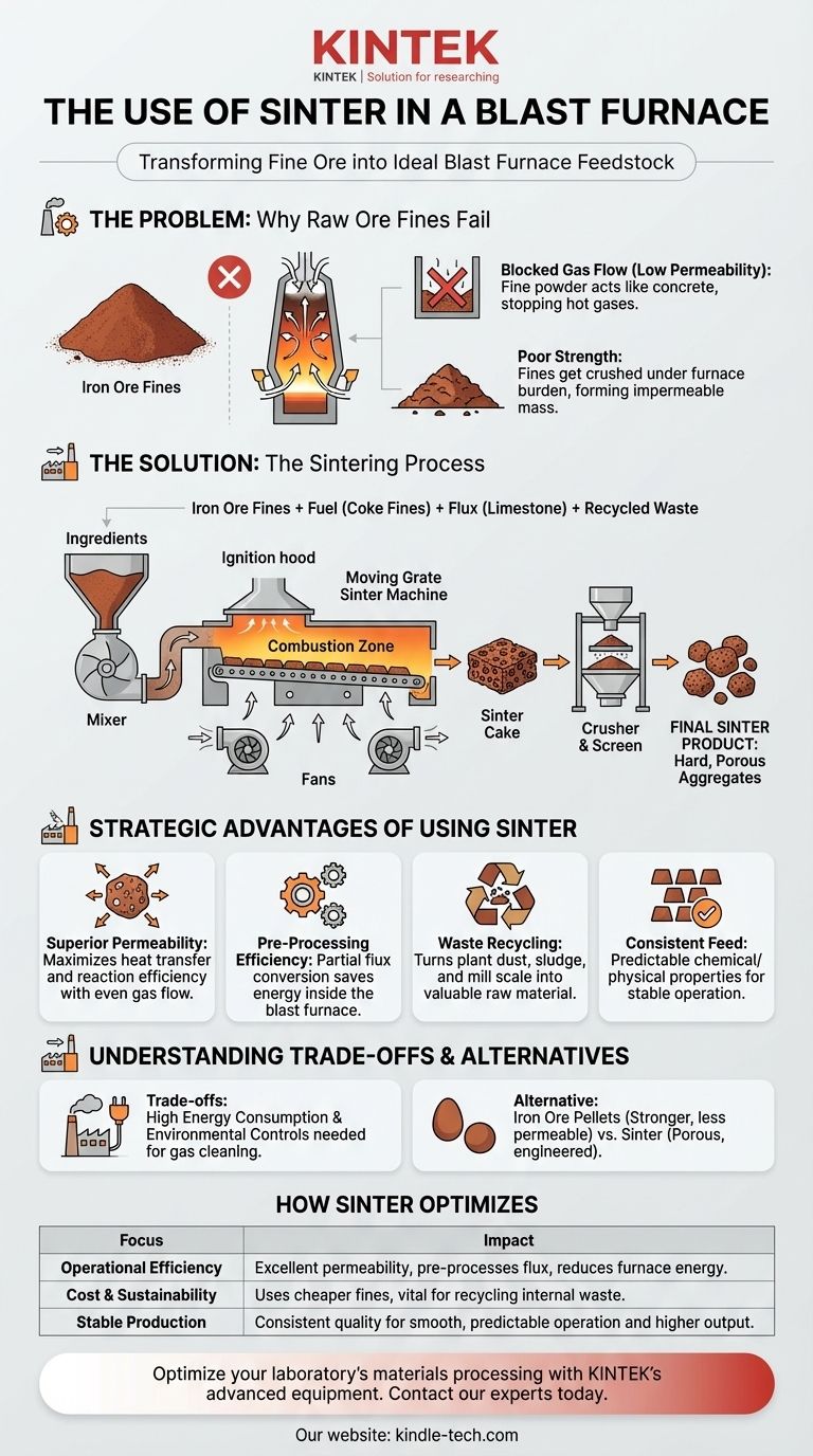 Wozu dient Sinter im Hochofen? Optimieren Sie die Eisenproduktion mit technologisch aufbereitetem Einsatzmaterial Visuelle Anleitung