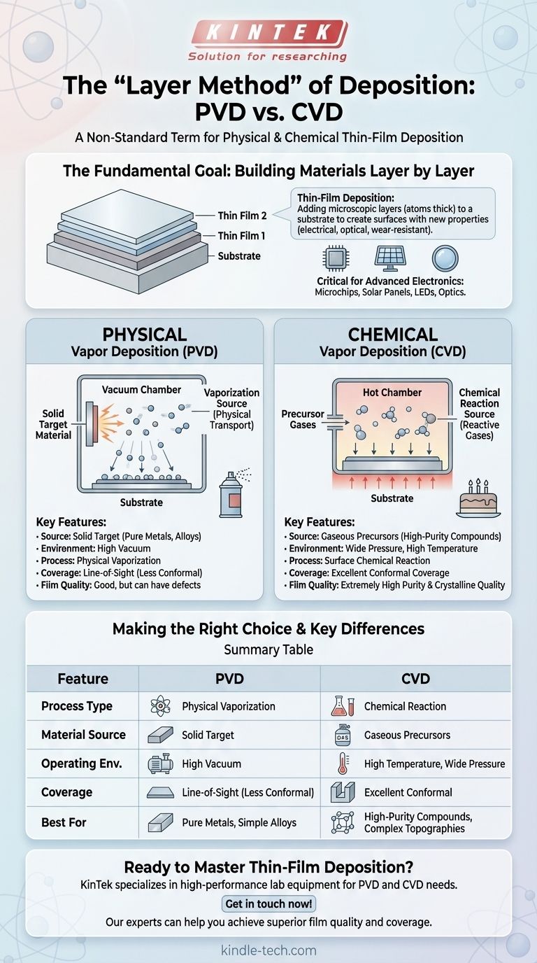 증착의 레이어 방식이란 무엇인가? PVD 대 CVD 박막 기술 가이드 시각적 가이드