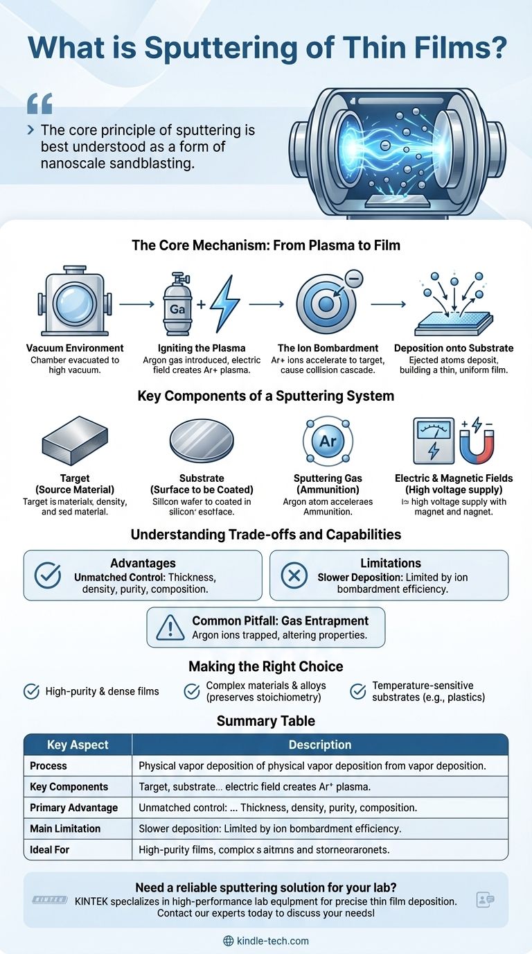 ¿Qué es la pulverización catódica (sputtering) de películas delgadas? Una guía para la deposición de películas delgadas de precisión Guía Visual