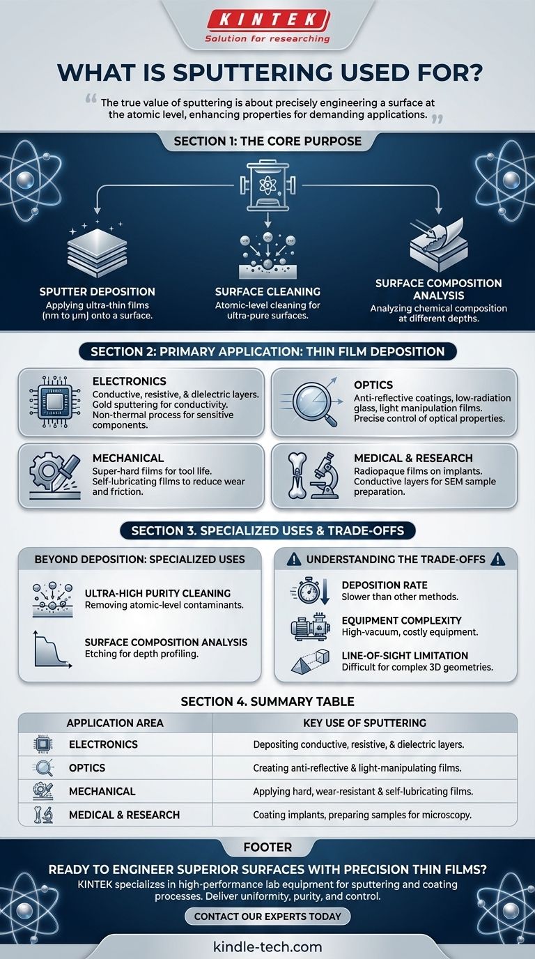 スパッタリングは何に使われますか？エレクトロニクス、光学などのための精密薄膜成膜 ビジュアルガイド