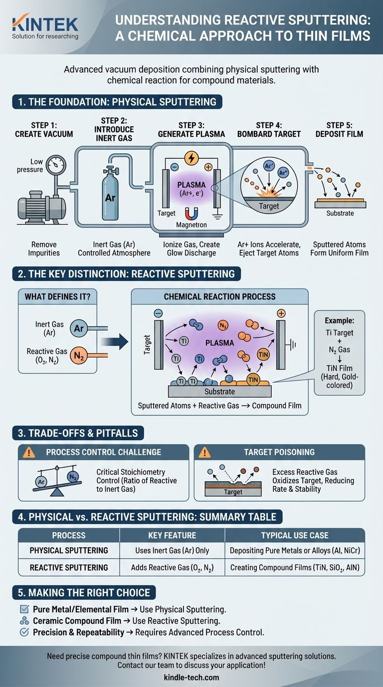 화학적 스퍼터링 공정은 무엇입니까? 우수한 박막을 위한 반응성 스퍼터링 마스터하기 시각적 가이드