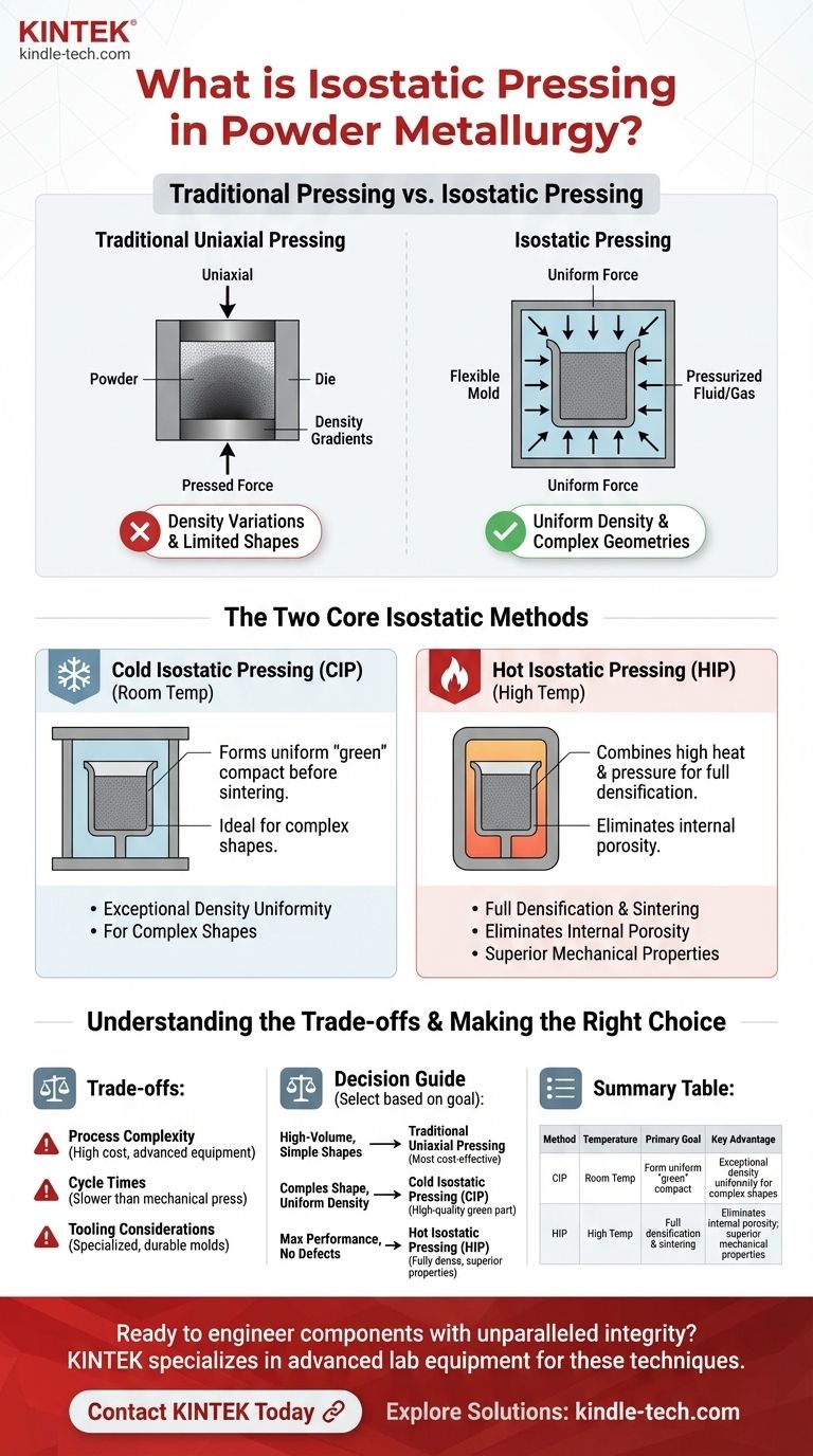 분말 야금에서 등방압 성형이란 무엇인가요? 탁월한 부품 밀도와 복잡성을 구현하세요 시각적 가이드