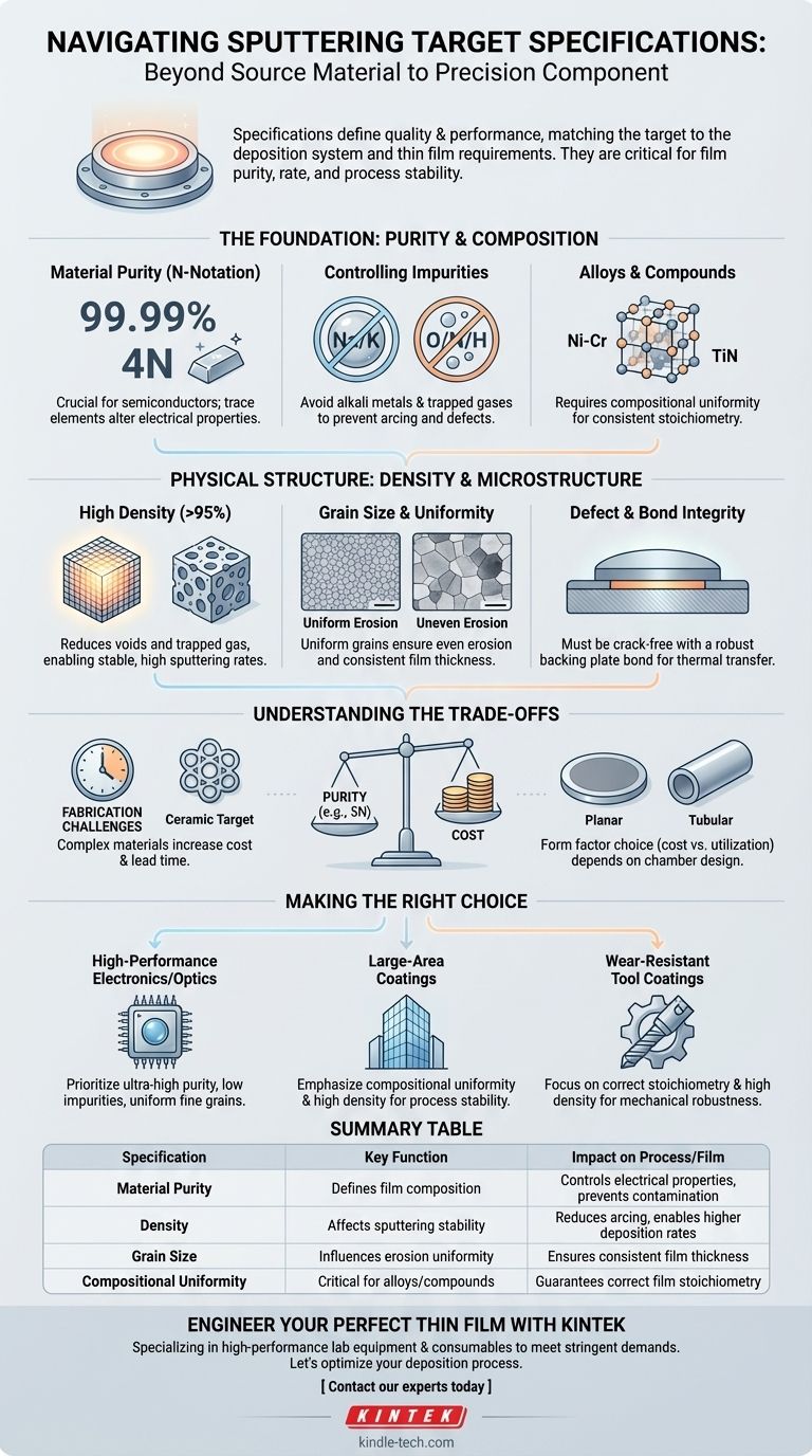 What are the sputtering target specifications? The Key to High-Quality Thin Film Deposition Visual Guide