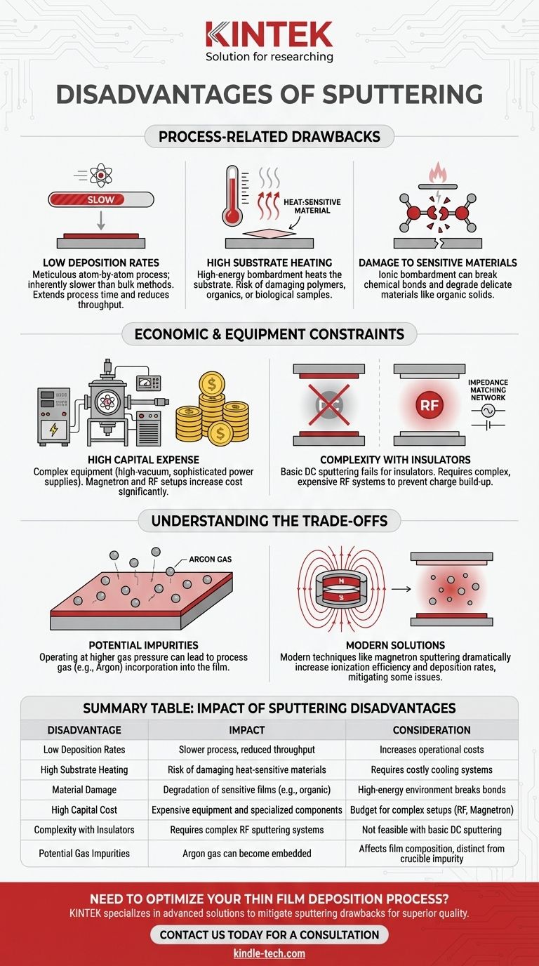 Quels sont les inconvénients de la pulvérisation cathodique ? Limitations clés dans le dépôt de couches minces Guide Visuel