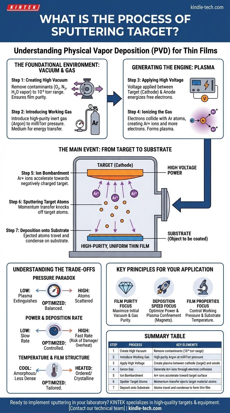 ما هي عملية قصف الهدف؟ دليل خطوة بخطوة لترسيب الأغشية الرقيقة دليل مرئي
