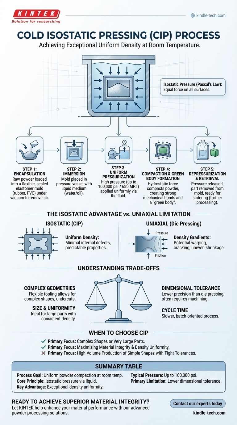 Qual è il processo di pressatura isostatica a freddo? Ottenere una densità uniforme in parti complesse Guida Visiva