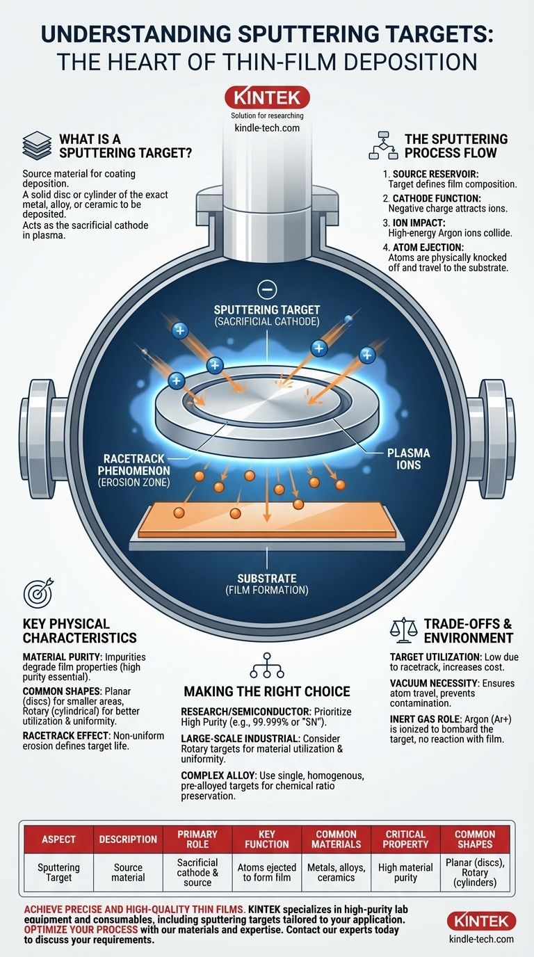 Qu'est-ce qu'une cible de pulvérisation cathodique ? La source matérielle essentielle pour le dépôt de couches minces Guide Visuel