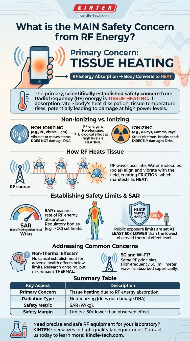 ¿Cuál es la principal preocupación de seguridad de la energía de radiofrecuencia (RF)? Comprendiendo el riesgo real del calentamiento de los tejidos Guía Visual