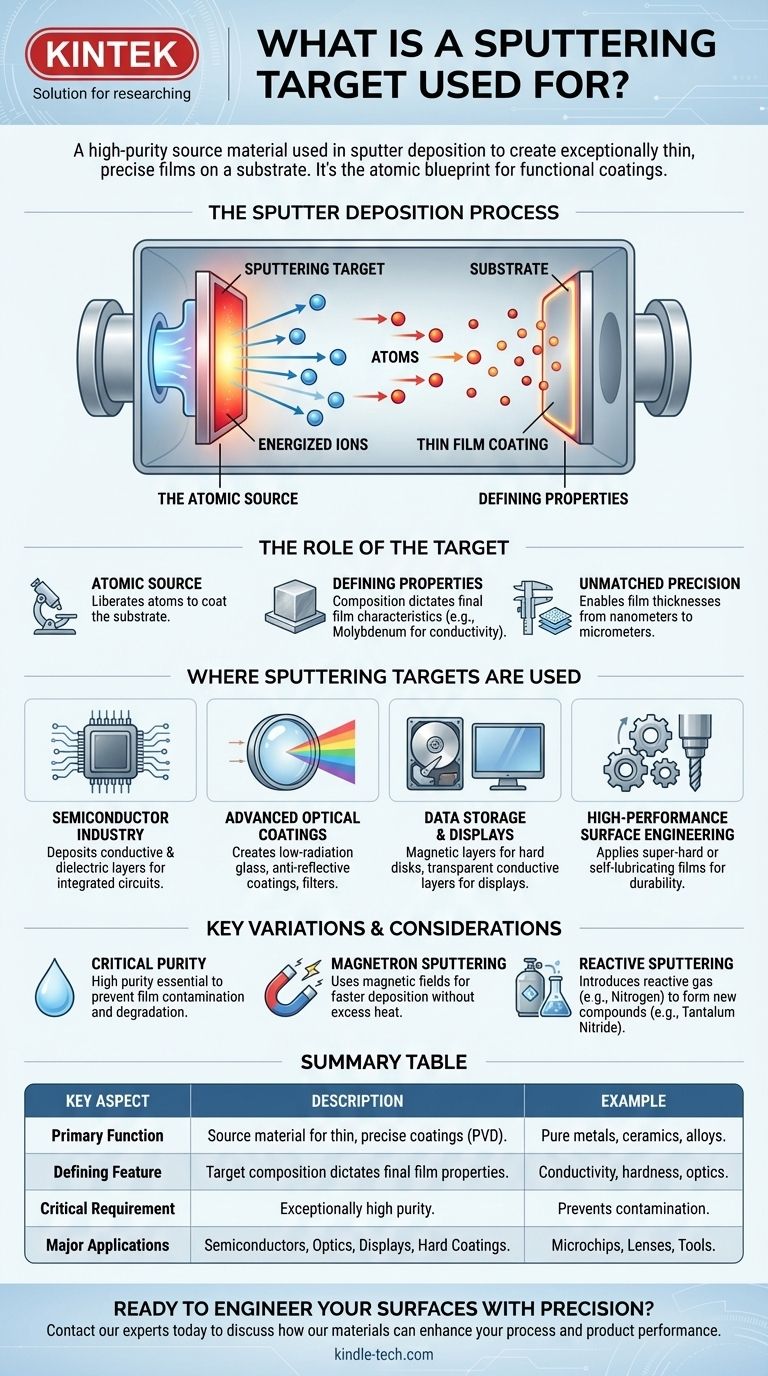 À quoi sert une cible de pulvérisation ? Le plan atomique pour les films minces haute performance Guide Visuel