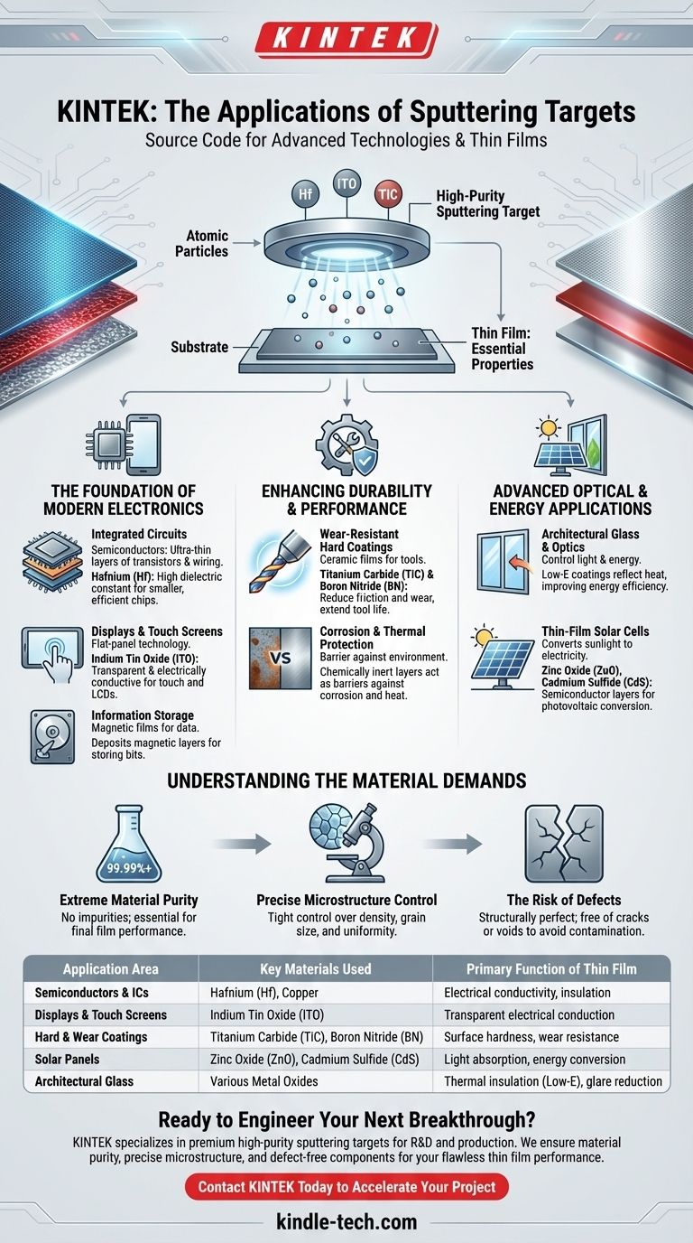 スパッタリングターゲットの用途とは？エレクトロニクス、コーティング、エネルギー分野における主要な用途 ビジュアルガイド