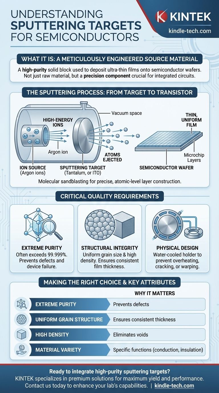 半導体用スパッタリングターゲットとは？高純度薄膜のためのエンジニアードソース ビジュアルガイド