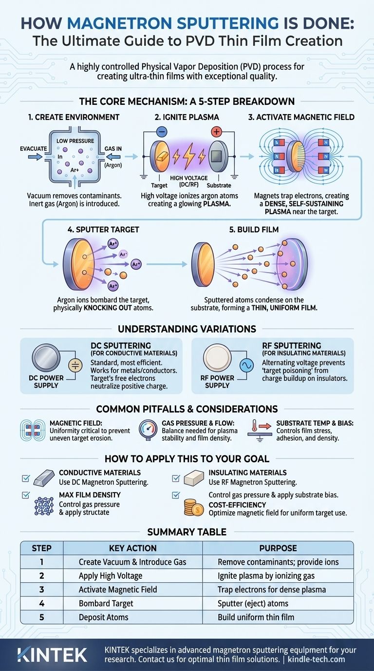 How is magnetron sputtering done? A Step-by-Step Guide to Thin Film Deposition Visual Guide