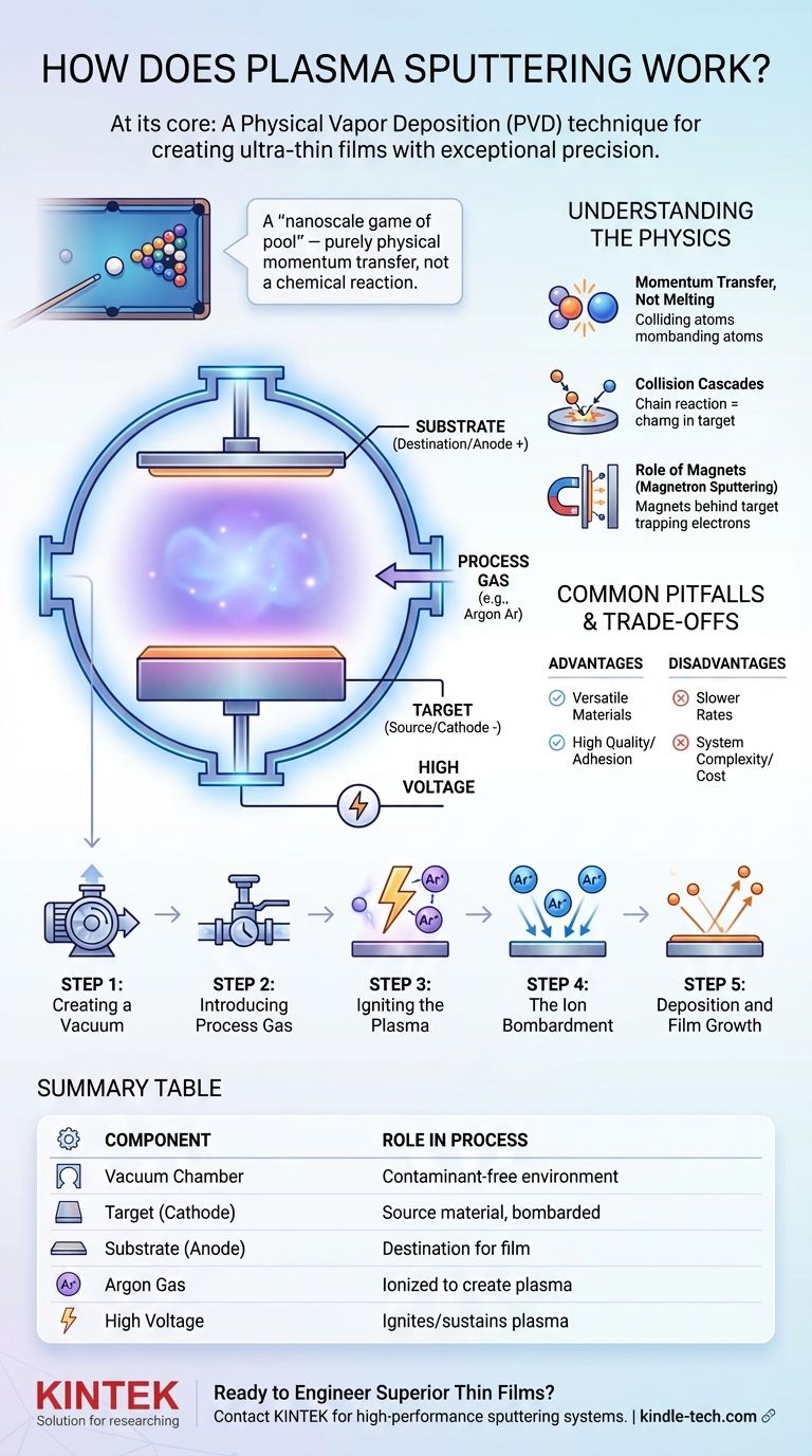 Come funziona la deposizione a sputtering al plasma? Padroneggia la deposizione di film sottili di precisione Guida Visiva