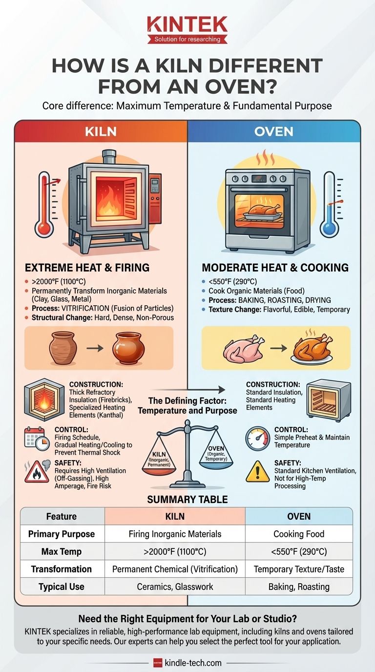 가마는 오븐과 어떻게 다른가요? 열, 목적 및 재료 변형에 대한 이해 시각적 가이드